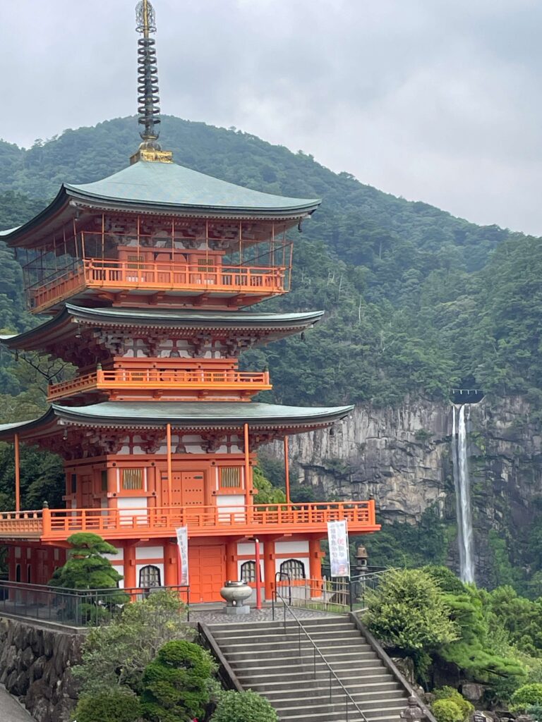 Nachi waterfall and pagoda in Wakayama Japan