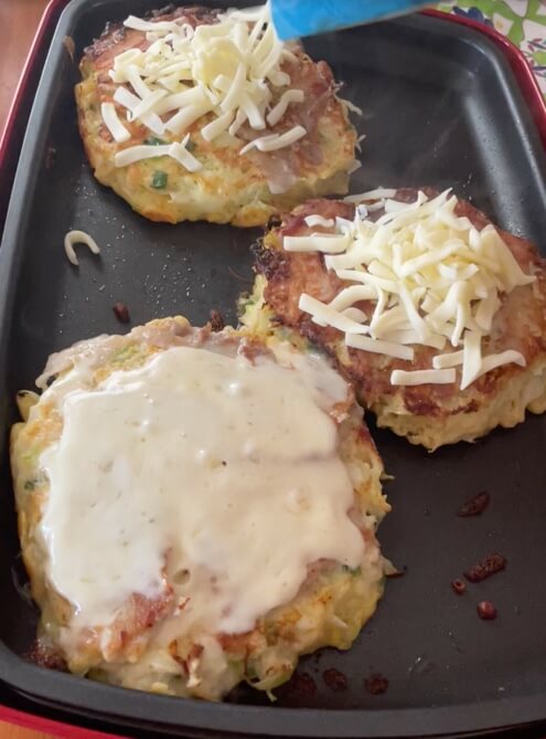 Okonomiyaki with cheese