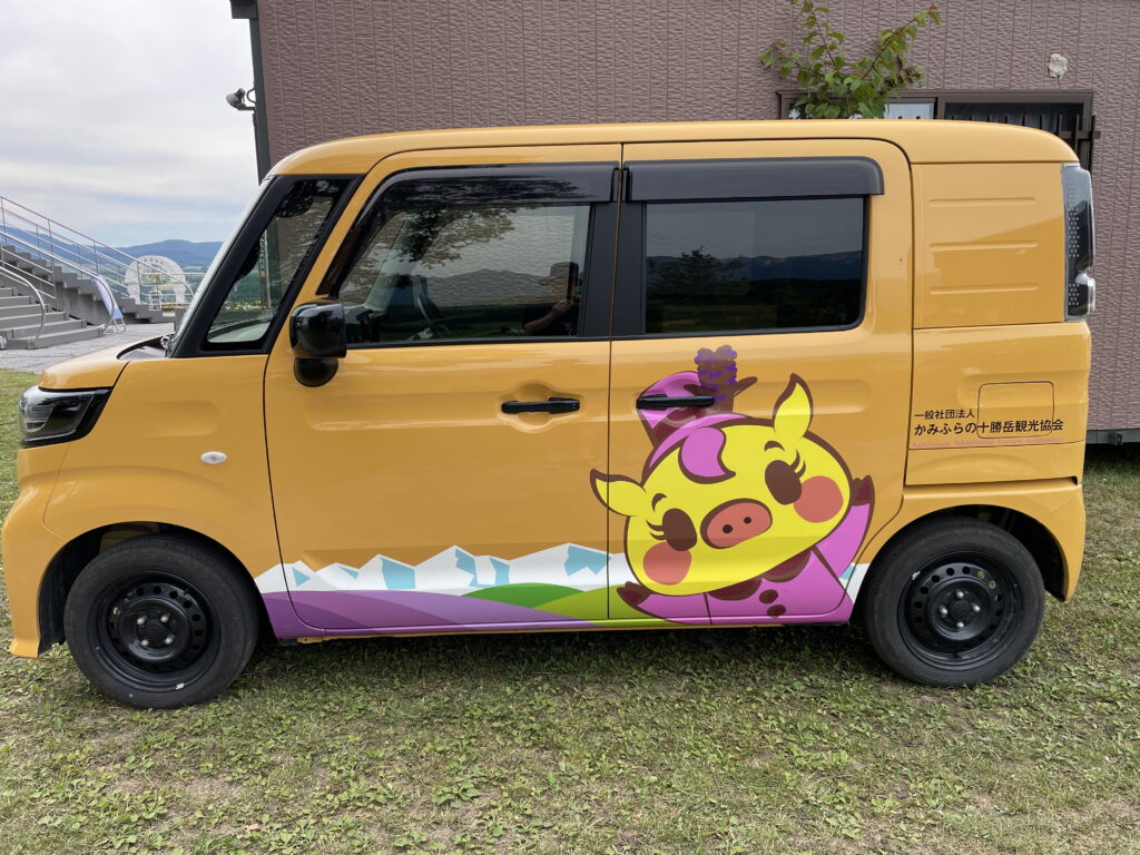 Car with character face in Japan