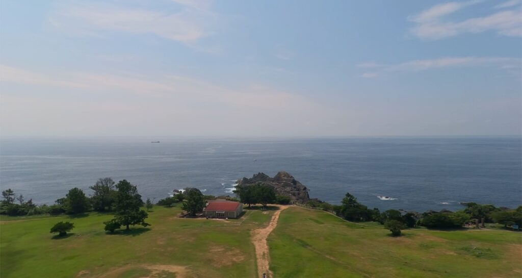 Shionomisaki view from observation deck in Kushimoto, Japan