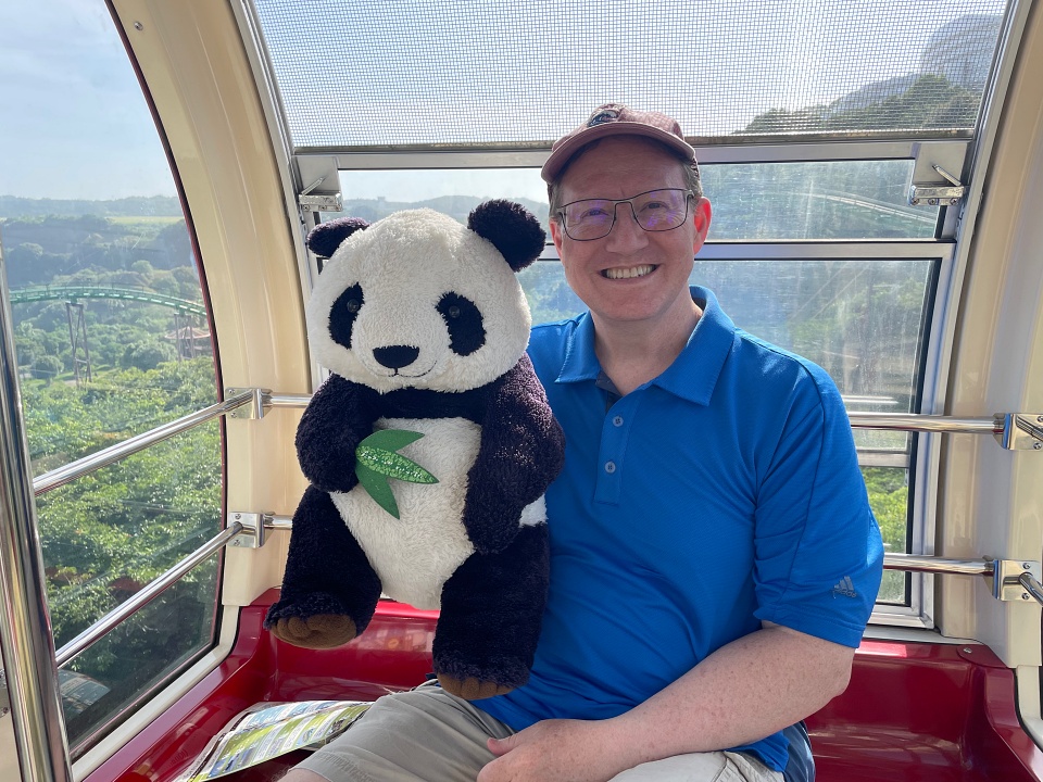 Man in Ferris wheel in Wakayama Japan