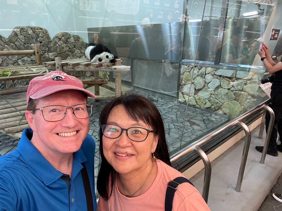 Giant panda exhibit at Adventure World in Wakayama Japan