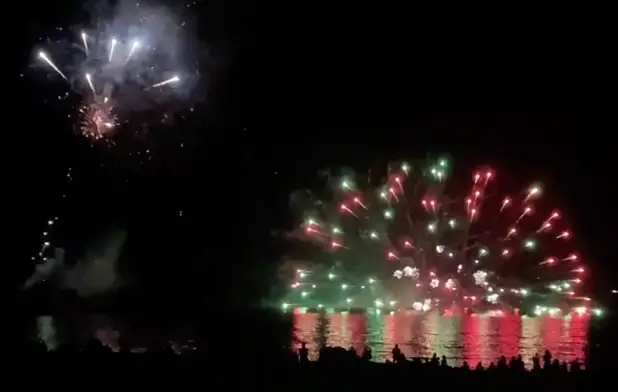 Shirahama Japan - beach fireworks