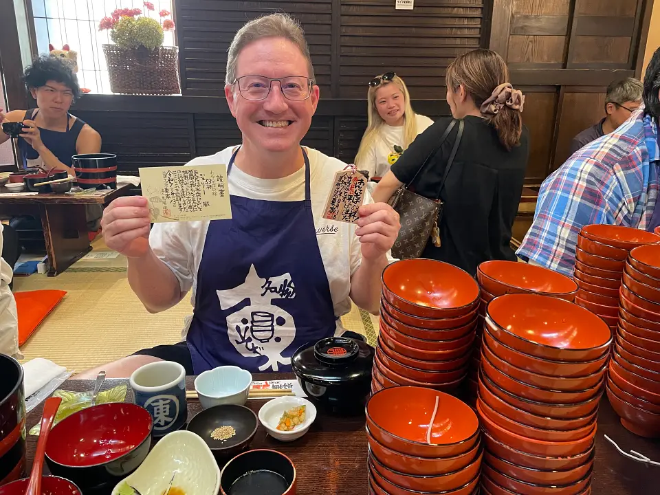 Man awarded for finishing the wanko soba in Iwate Japan