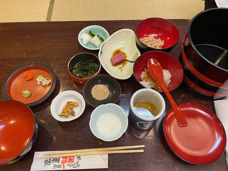 Wanko soba topping in Iwate Japan