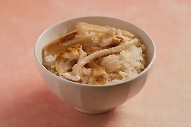 Matsutake mushroom on rice
