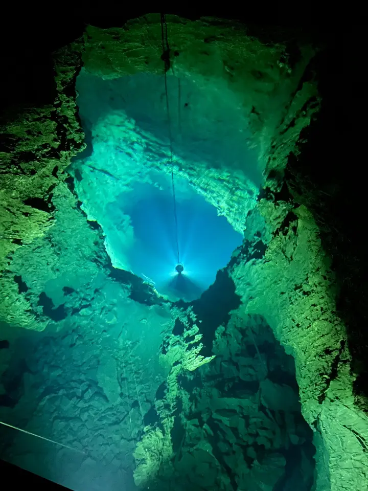 Lake in Ryusendo Cave in Iwate Japan