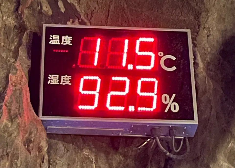 Temperature and humidity in Ryusendo Cave in Iwate Japan