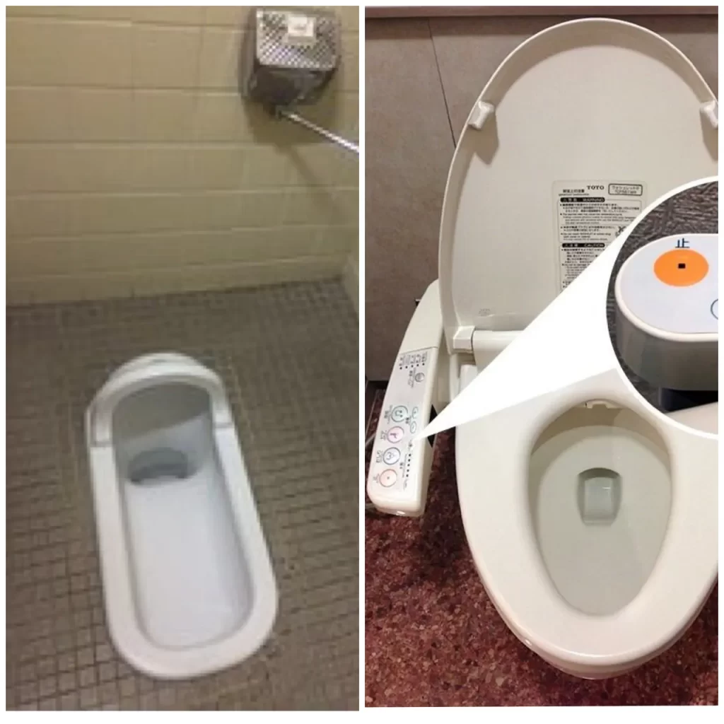 Japan toilet - old to new