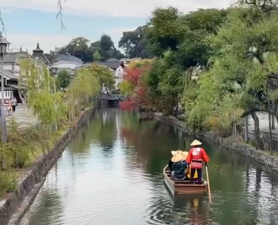 boat on canal in Kurashiki Japan